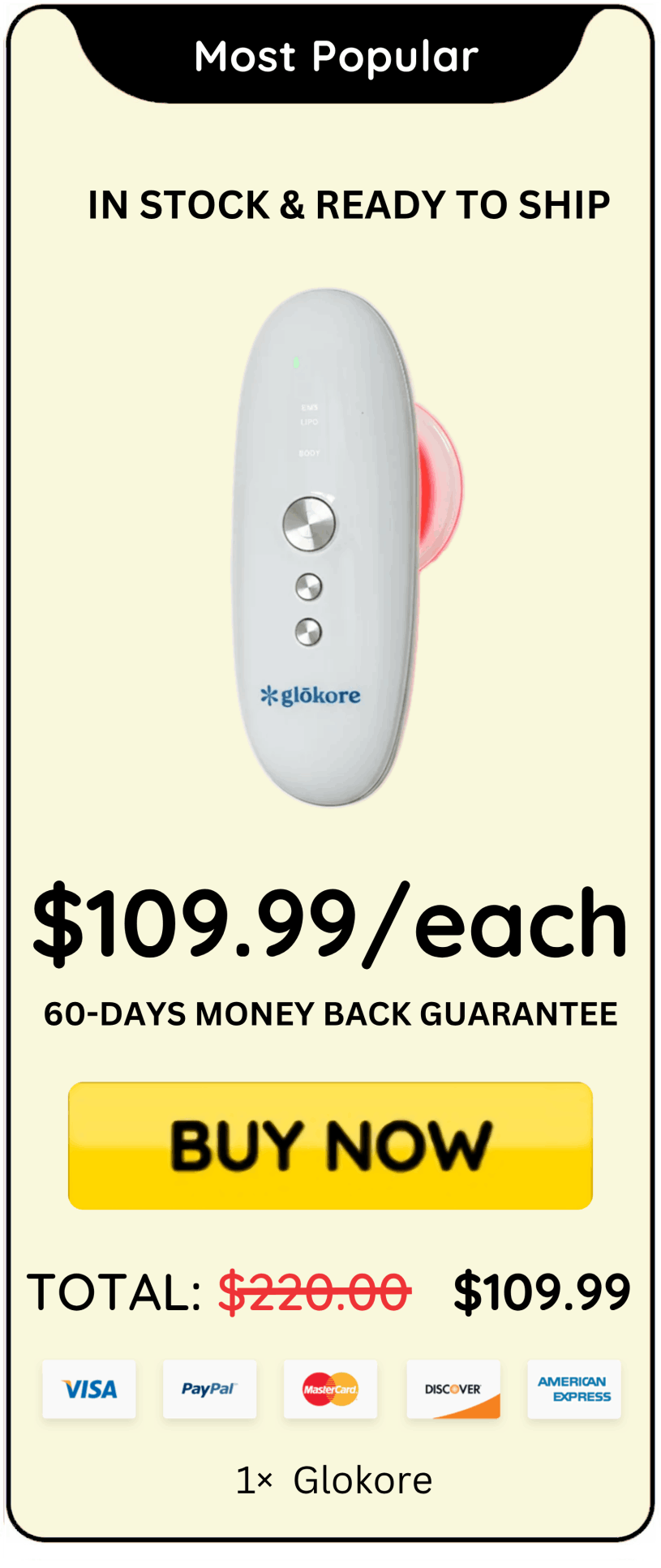 Glokore IPL Body Sculptor offer price 